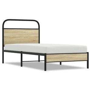 vidaXL Bettgestell ohne Matratze 75x190 cm Sonoma-Eiche Holzwerkstoff
