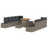vidaXL Gartensofa-set 11 Stk. 10-Sitzanzahl Grau Poly Rattan