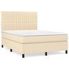 vidaXL Boxspringbett mit Matratze Creme 140x200 cm Stoff