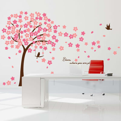 WALPLUS Wandaufkleber Kirschblüte 320 x 180 cm Rosa