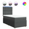 vidaXL Boxspringbett mit Matratze Dunkelgrau 90x200 cm Stoff