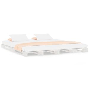 vidaXL Palettenbett Wei&szlig; 180x200 cm Massivholz