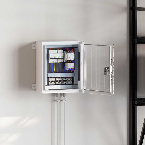 vidaXL Steuerungsschrank Grau 30 x 16,5 x 35 cm ABS Kunststoff