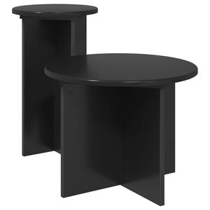 vidaXL Beistelltisch-Set 2 Stk. Schwarz Eichen-Optik &Oslash; 45 x 35 cm