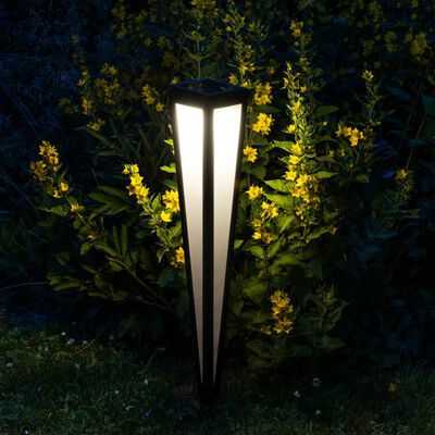HI LED-Solar-Gartenleuchte 75 cm Schwarz