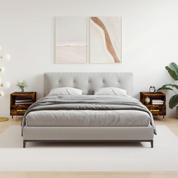 vidaXL Nachttische 2 Stk. R&auml;uchereiche 40x35x47,5 cm Holzwerkstoff