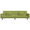vidaXL Schlafsofa 2-Sitzer mit 2 Kissen & Hocker Hellgr&uuml;n Samt