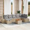 vidaXL Gartensofa-set mit Kissen mit Speicher 8 pcs Beige Poly Rattan