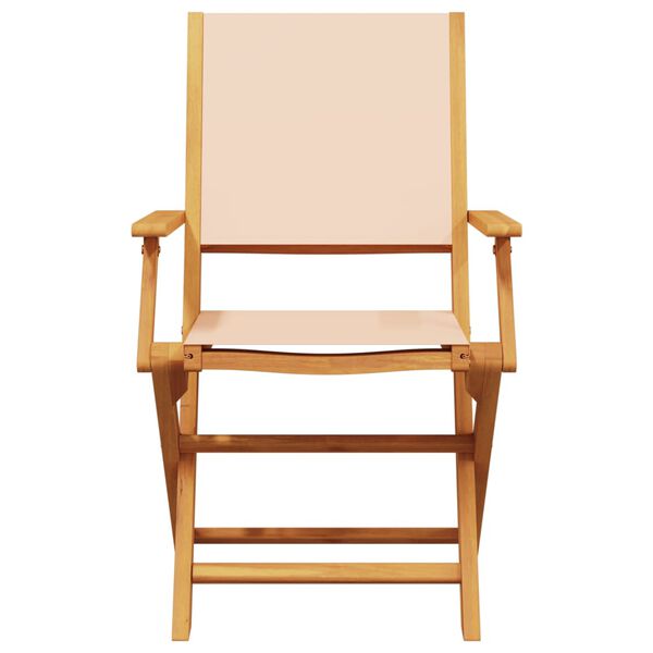 vidaXL 3-tlg. Bistro-Set Beige Stoff und Massivholz