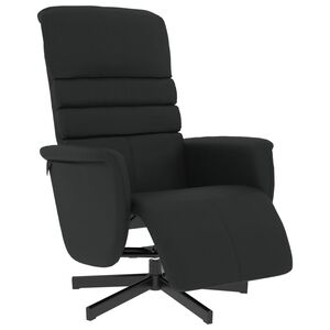 vidaXL Relaxsessel mit Fu&szlig;teil Schwarz Kunstleder