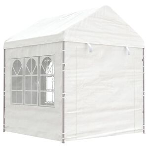 vidaXL Pavillon mit Dach Wei&szlig; 2,28x2,23x2,69 m Polyethylen