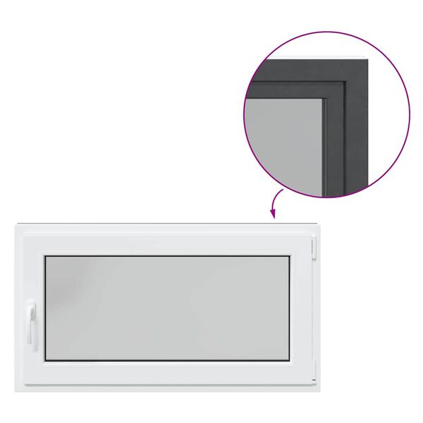 vidaXL Kellerfenster "RISOR" 110x70 cm Drehkipp DIN Rechts Anthrazit