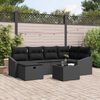 vidaXL Sofa Set mit Kissen mit Speicher Schwarz Poly-Rattan