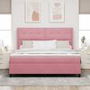 vidaXL Boxspringbett mit Matratze mit LED Rosa 180 x 200 cm Samt