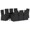 vidaXL Garten Essgruppe 9 stk. Schwarz Poly-Rattan