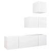 vidaXL 4-tlg. TV-Schrank-Set Wei&szlig; Holzwerkstoff