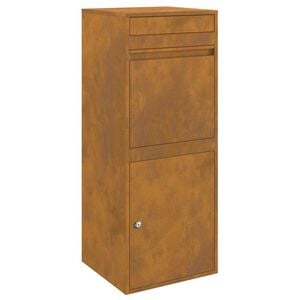 vidaXL Paketdrop-Box mit T&uuml;r Rostig 41 x 38 x 103 cm Wetterfeststahl
