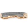 vidaXL 9-tlg. Garten-Lounge-Set mit Kissen Massivholz Kiefer