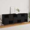 vidaXL Sideboard 3 pcs Schwarz Eichen-Optik 60 x 35 x 70 cm