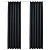vidaXL Verdunkelungsvorh&auml;nge mit Haken 2 Stk. Schwarz 140x245cm