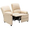 vidaXL 2-Sitzer-Sofa Verstellbar Creme Stoff