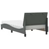 vidaXL Bett mit Matratze "Hanko" Dunkelgrau 100x200 cm Stoff