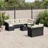 vidaXL 10-tlg. Garten-Sofagarnitur mit Kissen Schwarz Poly Rattan
