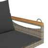 vidaXL H&auml;ngebank mit Kissen Grau 109x62x40 cm Poly Rattan