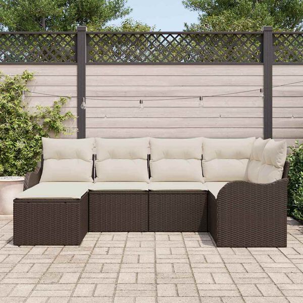 vidaXL Gartensofa-set Braun Poly-Rattan