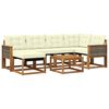 vidaXL Outdoor-Sofagarnitur 7 stk. Natur und Creme