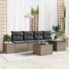 vidaXL Garten-Sofa-Set mit Kissen 6 pcs Grau Poly-Rattan