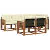 vidaXL Outdoor-Sofagarnitur mit Kissen 7 pcs Natur und Creme