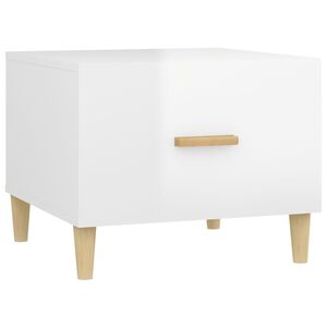 vidaXL Couchtisch Hochglanz-Wei&szlig; 50x50x40 cm Holzwerkstoff