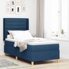 vidaXL Boxspringbett mit Matratze mit Kopfteil Blau 100 x 200 cm Stoff