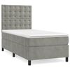 vidaXL Boxspringbett mit Matratze & LED Hellgrau 90x190 cm Samt