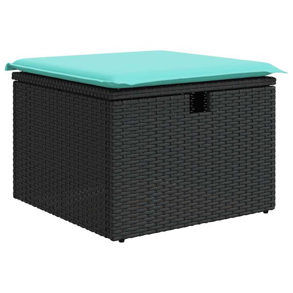 vidaXL 5-tlg. Garten-Sofagarnitur mit Kissen Schwarz Poly Rattan