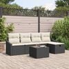 vidaXL Sofa Set mit Kissen mit Speicher Schwarz Poly-Rattan
