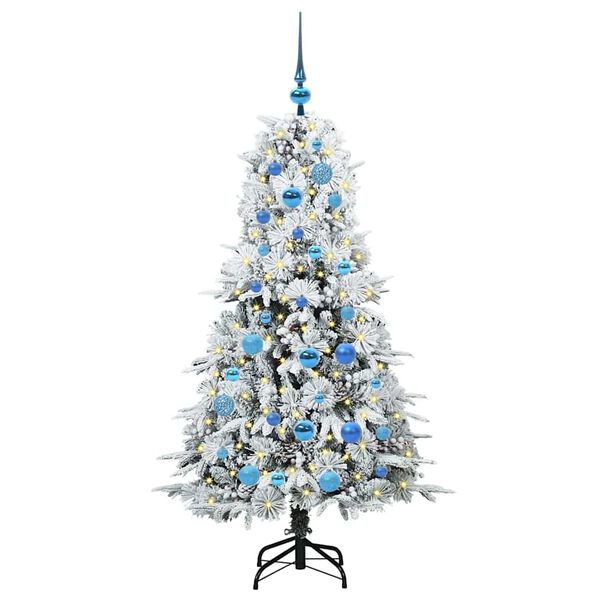vidaXL K&uuml;nstlicher klappbarer Weihnachtsbaum Wei&szlig; 150 cm PE und PVC
