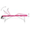 vidaXL Massageliege Klappbar 4-Zonen Aluminiumgestell Wei&szlig; und Rosa