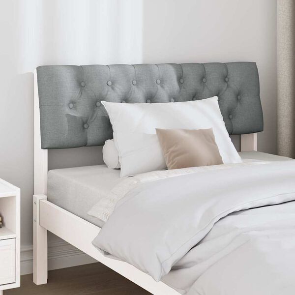 vidaXL Gepolstertes Kopfteil Hellgrau 100 cm Massives Kiefernholz