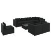 vidaXL 9-tlg. Garten-Lounge-Set mit Kissen Poly Rattan Schwarz