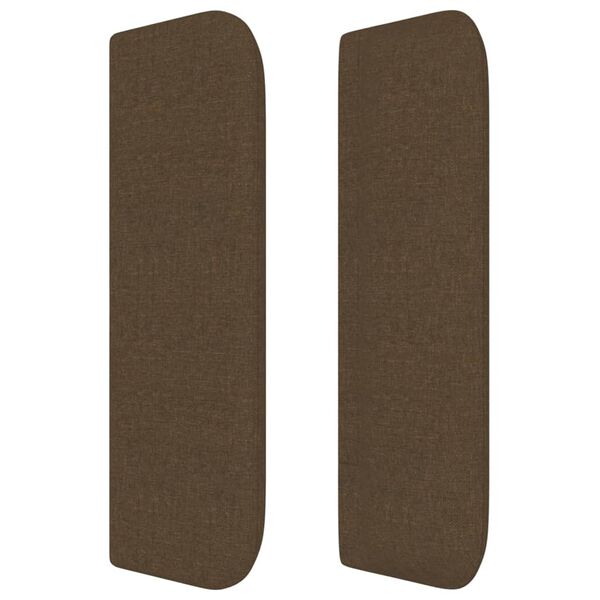 vidaXL Kopfteil mit Ohren Dunkelbraun 147x16x78/88 cm Stoff