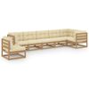 vidaXL 7-tlg. Garten-Lounge-Set mit Kissen Massivholz Kiefer