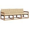 vidaXL Outdoor-Sofagarnitur 3 Stk. Natur und Beige
