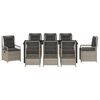 vidaXL Garten Essgruppe 9 pcs Hellgrau Poly-Rattan