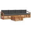 vidaXL Outdoor-Sofagarnitur 5 stk. Natur und Anthrazit
