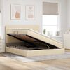 vidaXL Bett mit Stauraum und LED mit LED Creme 160 x 200 cm Polyester