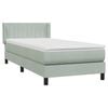 vidaXL Boxspringbett mit Matratze Hellgrau 80x220 cm Samt
