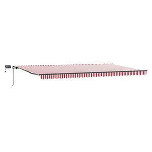 vidaXL Ausziehbare Markise Rot und Wei&szlig; 600 x 300 cm