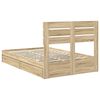 vidaXL Aufbewahrungsbett Sonoma-Eiche 135 x 190 cm Holzwerkstoff